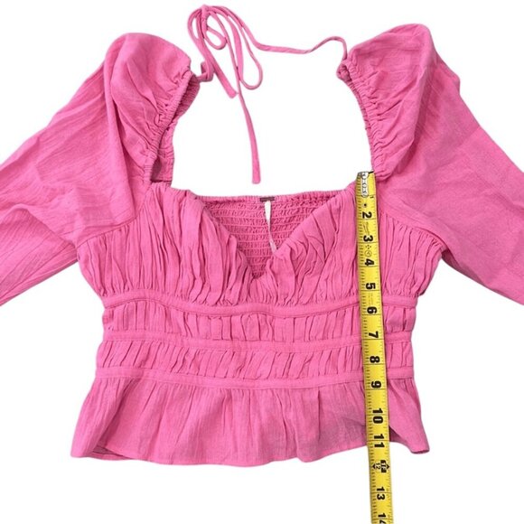 Free People Top Women's Size Medium Pink Chloe Blouse - Picture 10 of 10